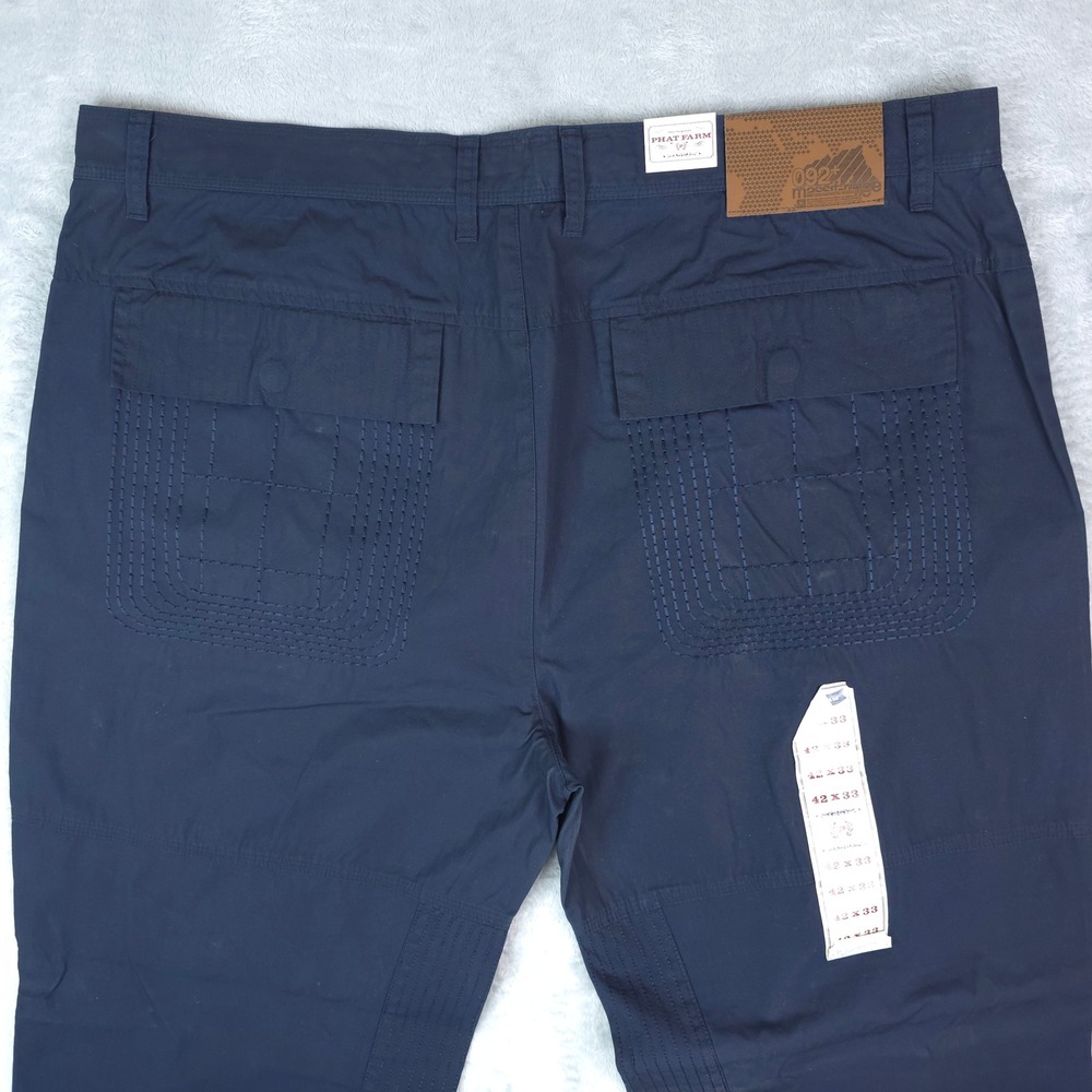 Phat‎ Farm Pants Mens 42x33 Navy Blue Streetwear Y2K Hip Hop Urban - Picture 4 of 15